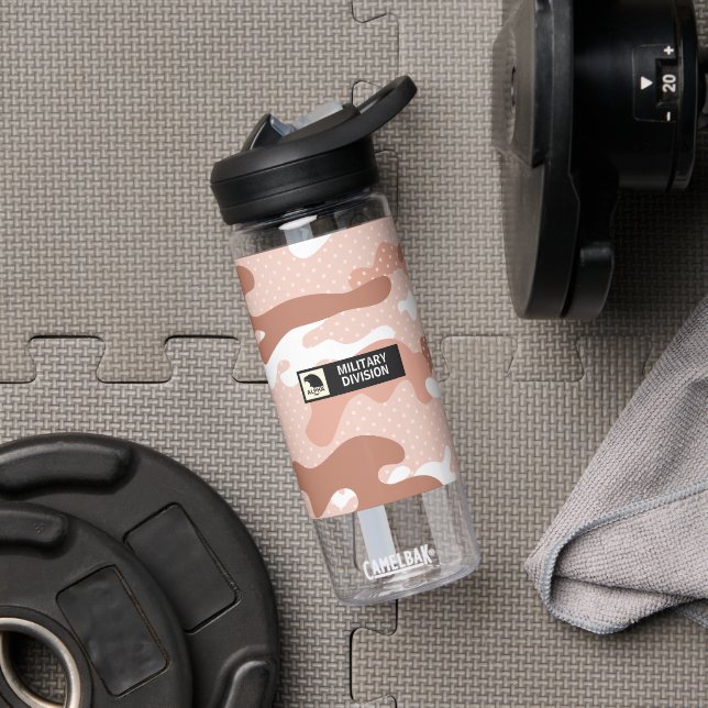 Bouteille D'eau Motif de camouflage pêche doux (Salle de sport (pivotée))