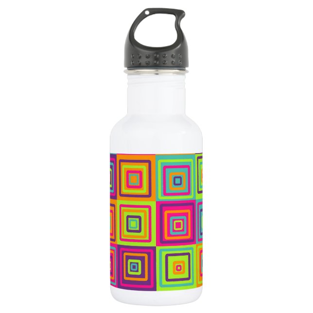Bouteille D'eau Motif de Carrés (Devant)