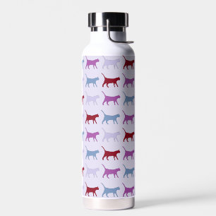 Bouteille D'eau Motif de chat qui marche violet