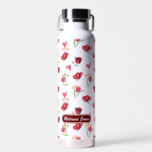 Motif de coeur de la coccinelle, du papillon et de