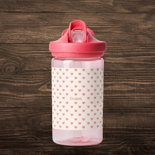 Bouteille D'eau Motif de Coeurs roses personnalisés