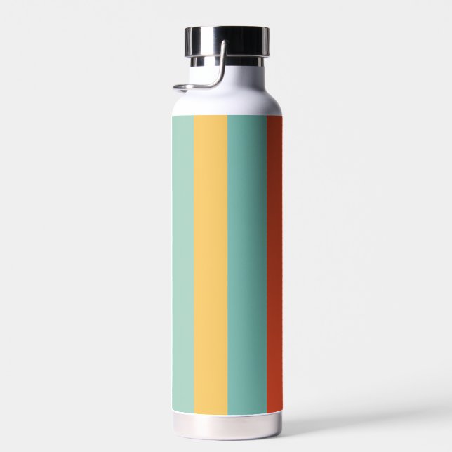 Bouteille D'eau Motif de couleur rétro rayé (Plage)