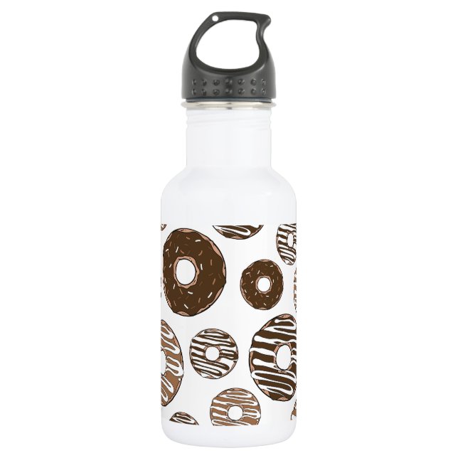 Bouteille D'eau Motif de Donuts, Donuts au Chocolat, Donuts au Car (Devant)
