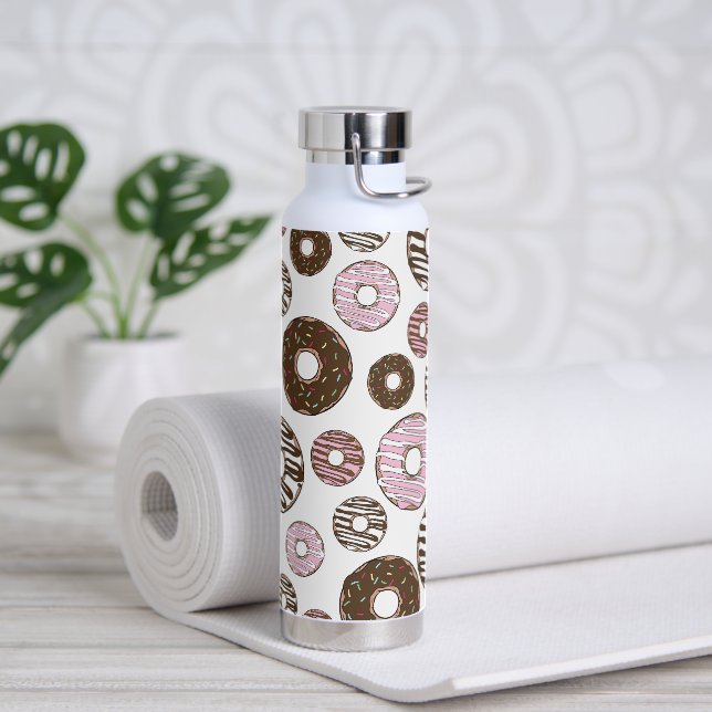 Bouteille D'eau Motif De Donuts, Donuts Roses, Donuts Brown (Yoga)