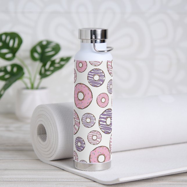 Bouteille D'eau Motif De Donuts, Donuts Roses, Donuts Violets (Yoga)