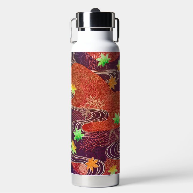Bouteille D'eau Motif de feuille d'érable japonais (Salle de sport)