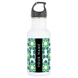 Bouteille D'eau Motif de feuille, feuilles vertes, votre nom