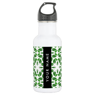 Bouteille D'eau Motif de feuille, feuilles vertes, votre nom