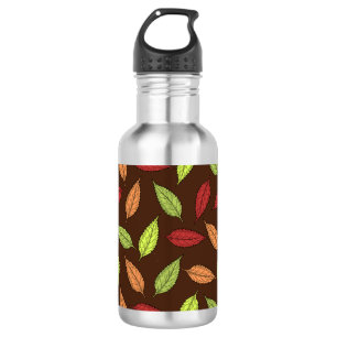 Bouteille D'eau Motif de feuilles, feuilles colorées, feuilles d'a