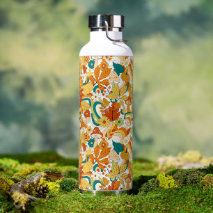Bouteille D'eau Motif de fleurs de champignons Super rétro