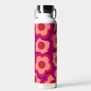 Bouteille D'eau Motif de fleurs hippie rétro couleur gras