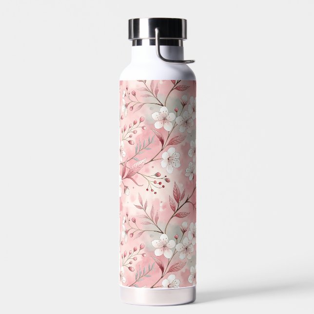 Bouteille D'eau Motif de fleurs Sakura rose (Gauche)