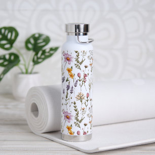 Bouteille D'eau Motif de fleurs sauvages rose violet