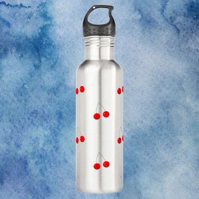 Bouteille D'eau Motif de fruits de cerises (A water bottle with a cute cherry pattern)