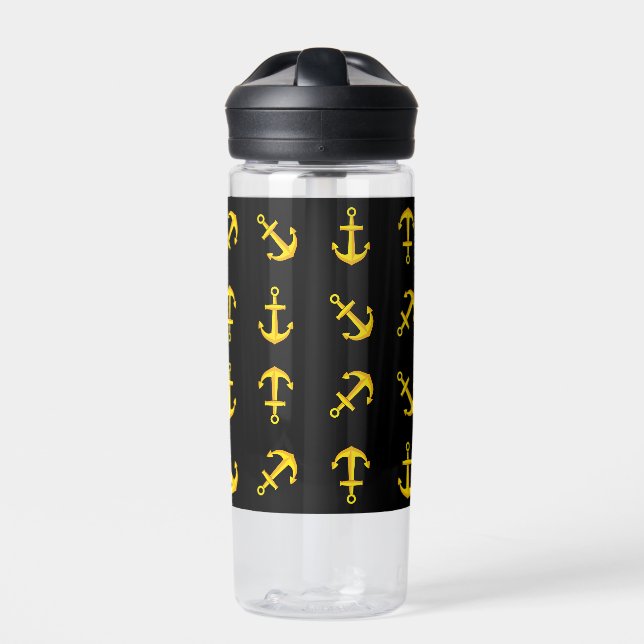 Bouteille D'eau Motif de jeu d'Ancres en bateau doré (Extérieur)