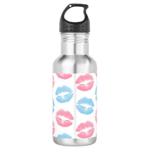 Bouteille D'eau Motif de lèvres bleues et roses, Lipstick, Baiser