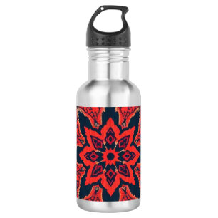 Bouteille D'eau Motif de médaillon persan orné rouge bleu de luxe