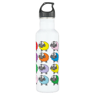 Bouteille D'eau Motif de mouton coloré
