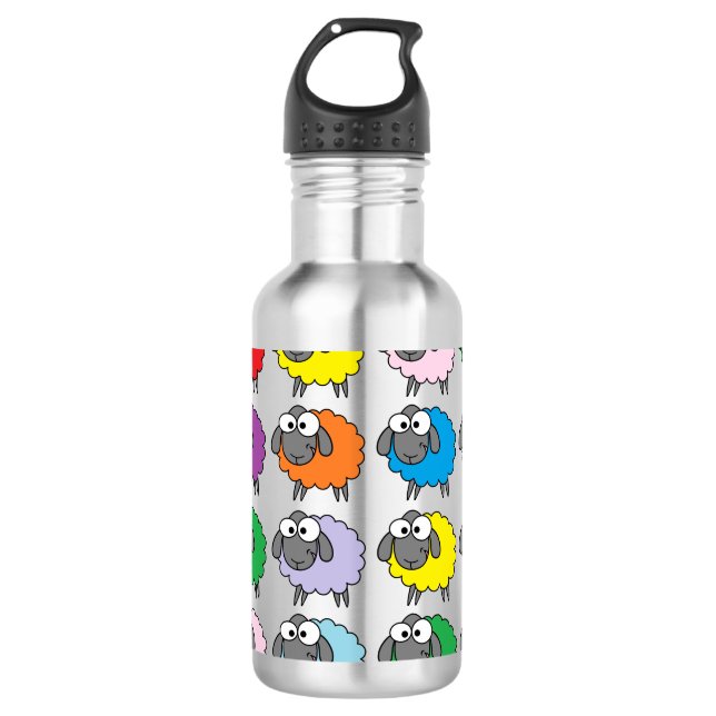 Bouteille D'eau Motif de mouton coloré (Devant)