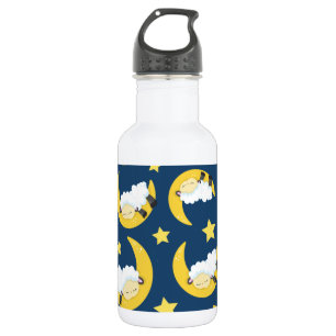 Bouteille D'eau Motif de mouton, Mouton endormi, Lune, Étoiles