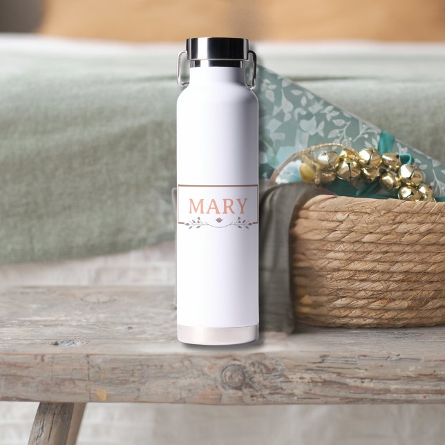 Bouteille D'eau Motif de nom de lettre pastel (Créateur téléchargé)