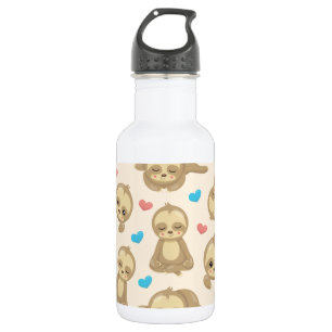 Bouteille D'eau Motif de paresseux, paresseux mignons, coeurs