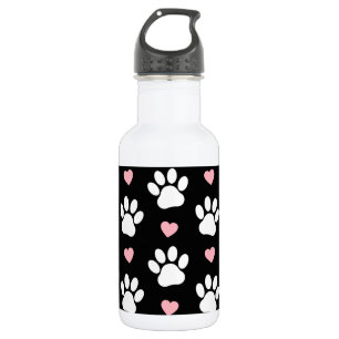 Bouteille D'eau Motif de pattes, Pattes de chien, Pattes blanches,