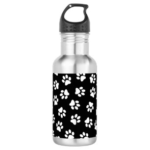 Bouteille D'eau Motif de pattes, pattes de chien, pattes blanches