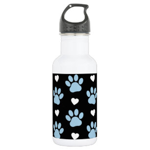 Bouteille D'eau Motif de pattes, Pattes de chien, Pattes bleues, C