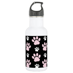 Bouteille D'eau Motif de pattes, pattes roses, pattes de chien, pa