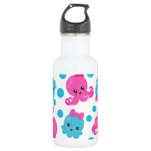 Bouteille D'eau Motif de pieuvre, Pieuvre mignonne, Animaux marins