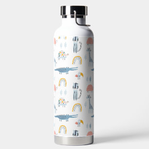 Bouteille D'eau Motif de plaisir animal Doodle