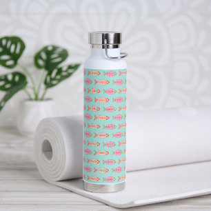 Bouteille D'eau Motif de poisson d'été coloré côtier