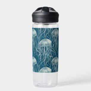 Bouteille D'eau Motif de poisson marine bleu et blanc gelée