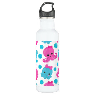 Bouteille D'eau Motif de poulpe, poulpe mignonne, Animaux de mer