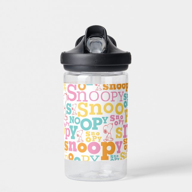 Bouteille D'eau Motif de texte Snoopy Pastel (Avant)