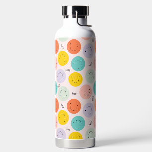 Bouteille D'eau Motif de visage joyeux souriant coloré