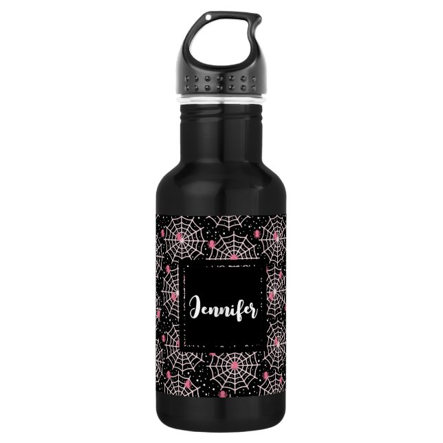 Bouteille D'eau Motif des toiles d'Halloween et araignées (Devant)