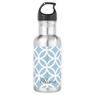 Bouteille D'eau Motif Diamant Bleu Personnalisé