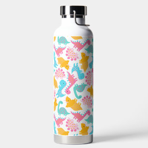 Bouteille D'eau Motif Dinosaur rose et Turquoise