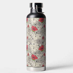 Bouteille D'eau Motif du jardin de fleurs de pavot