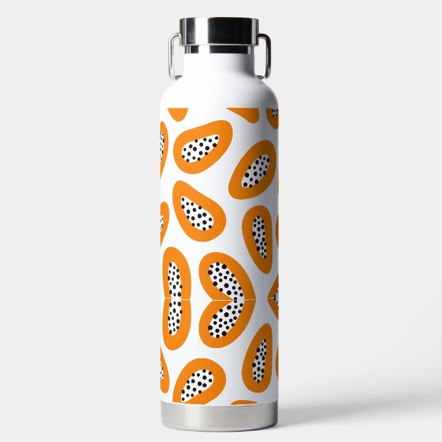Bouteille D'eau Motif élégant papaye Monogramme  (Avant)