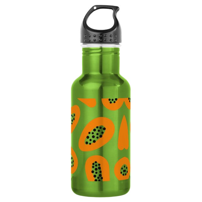 Bouteille D'eau Motif élégant papaye Monogramme  (Devant)