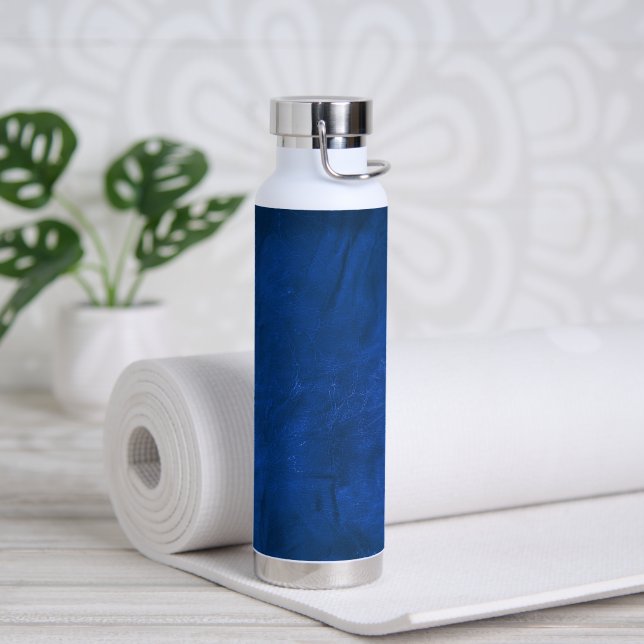 Bouteille D'eau Motif en cuir bleu (Yoga)