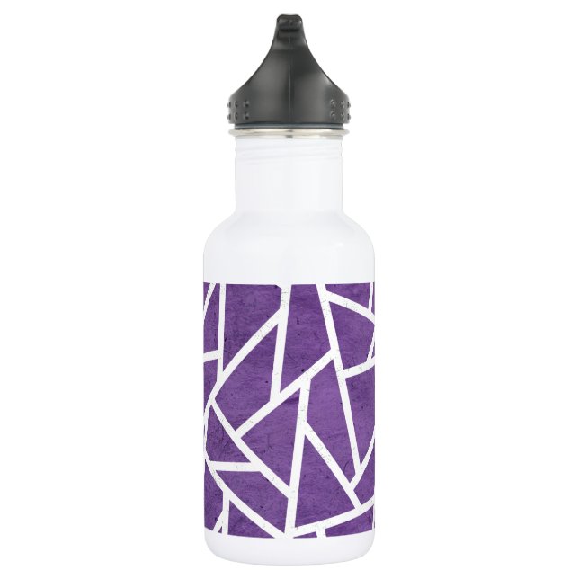 Bouteille D'eau Motif en mosaïque violette et blanche (Droite)