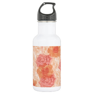 Bouteille D'eau Motif en pastel de rose de cru de pêche