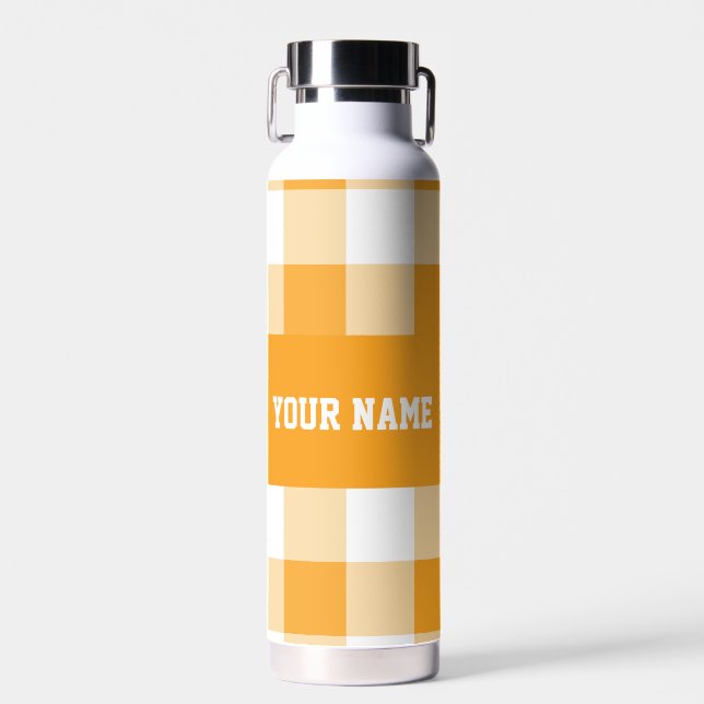 Bouteille D'eau Motif En vichy jaune (Avant)