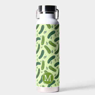 Bouteille D'eau Motif et monogramme de la selle de la main tirée