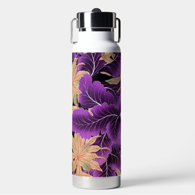 Bouteille D'eau Motif feuille violette japonaise (Salle de sport)
