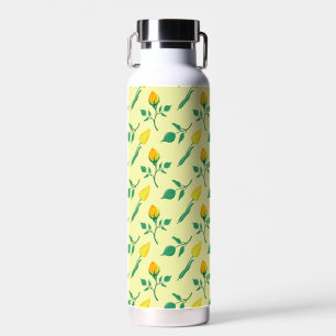 Bouteille D'eau Motif floral avec rose jaune et fleurs de tulipe